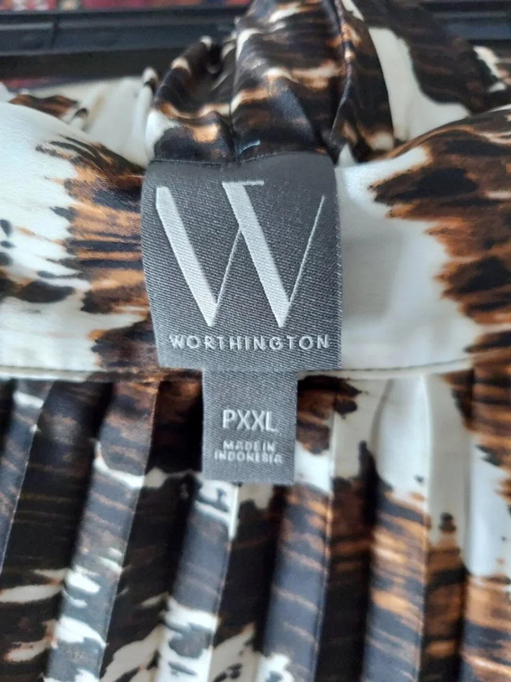 Worthington Pleated Midi Skirt Reptile Print, SZ PXXL, 100% Polyester
